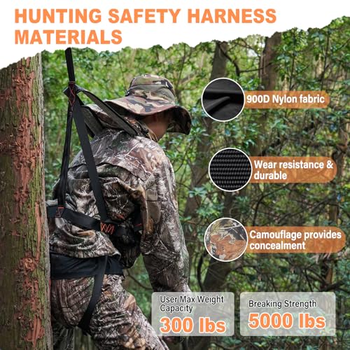 Kalkal Tree Stand Harness meets USA safety standards for reliable performance up to 300 lbs.