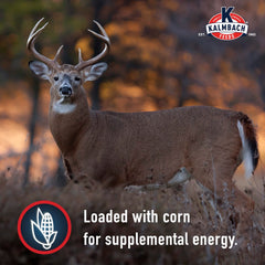 Kalmbach Feeds Apple Flavored Deer Block atop feeder demonstrates convenient placement