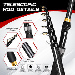 Kalynsung carbon fiber rod extended shows strength and portable travel-friendly design