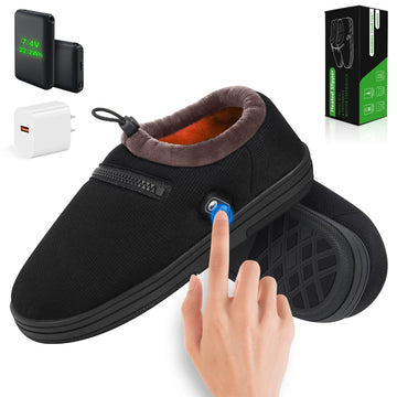 Kamlif heated slippers front view with rapid heat across the sole for instant warmth.