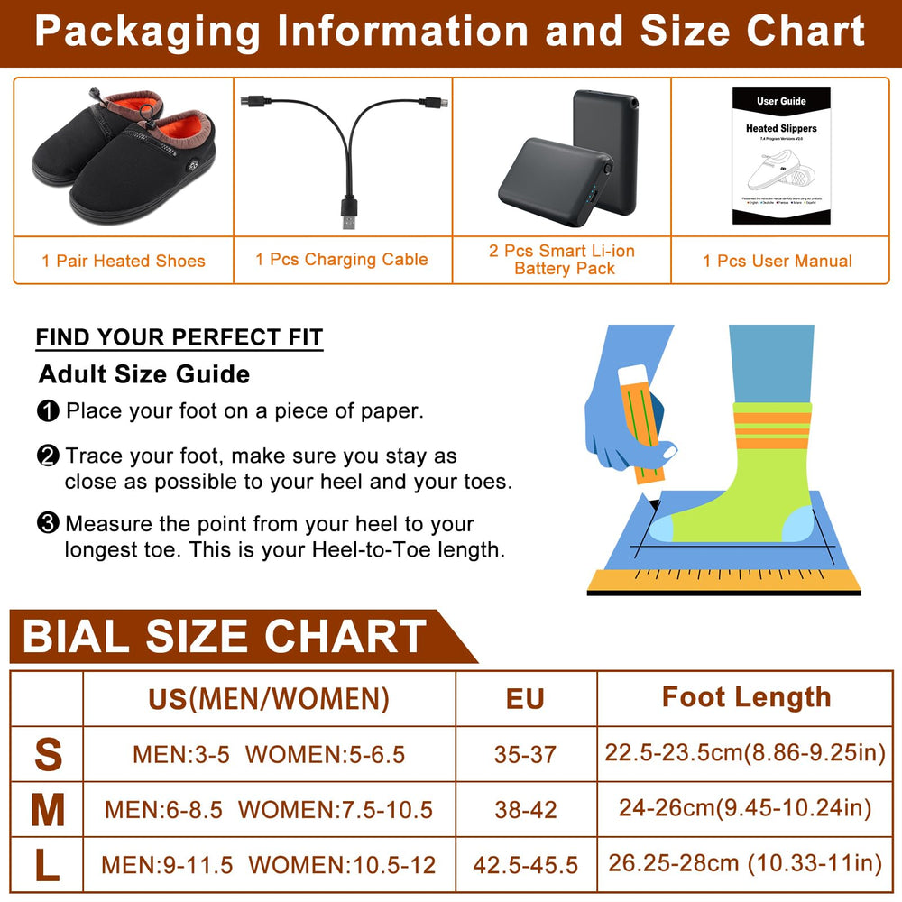 Kamlif heated slippers packaging and accessories for easy setup and gifting.