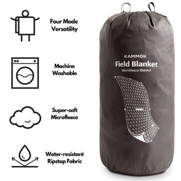 KAMMOK Field Blanket features a water-resistant surface ideal for damp ground