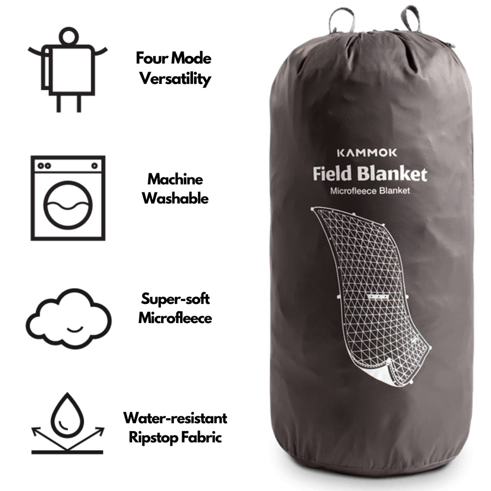 KAMMOK Field Blanket features a water-resistant surface ideal for damp ground