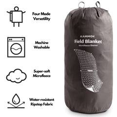 KAMMOK Field Blanket features a water-resistant surface ideal for damp ground