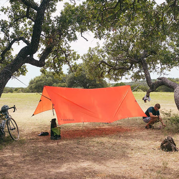 Kammok Kuhli Pro knotless setup enables fast, frustration-free pitching.