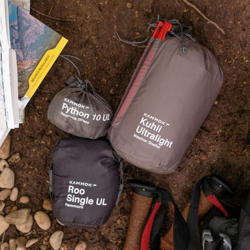 Kammok Kuhli Ultralight hypalon-anchors reinforce stability in high winds.