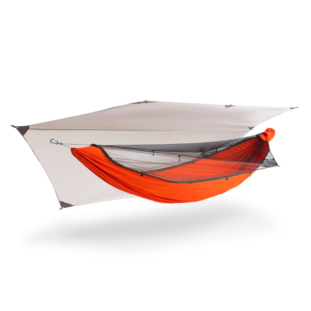 KAMMOK Mantis Ultralight folded in storage bag shows portable backpacking setup.