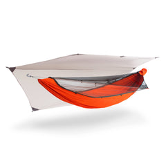KAMMOK Mantis Ultralight folded in storage bag shows portable backpacking setup.