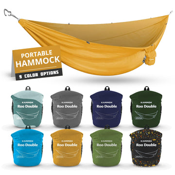 KAMMOK Roo Double Hammock buttery-soft fabric for all-day comfort.