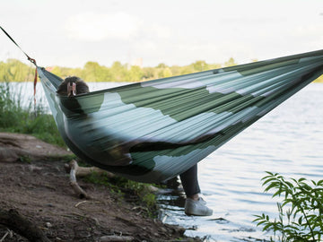 KAMMOK Roo Double Hammock showing eight gear loops for accessories.