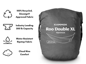 KAMMOK Roo Double XL with eight gear loops for adaptable outdoor setups.