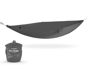 Kammok Roo Single hammock gear-loops enable attachment of a pillow or insulation accessories.