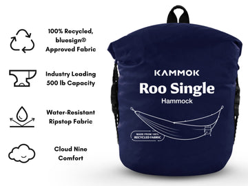 KAMMOK Roo Single in use setup at campside for quick hang