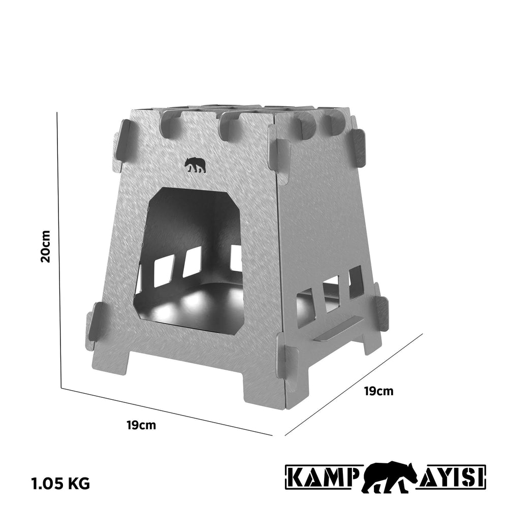 Kamp Ayısı stove body in stainless galvanized steel for durability