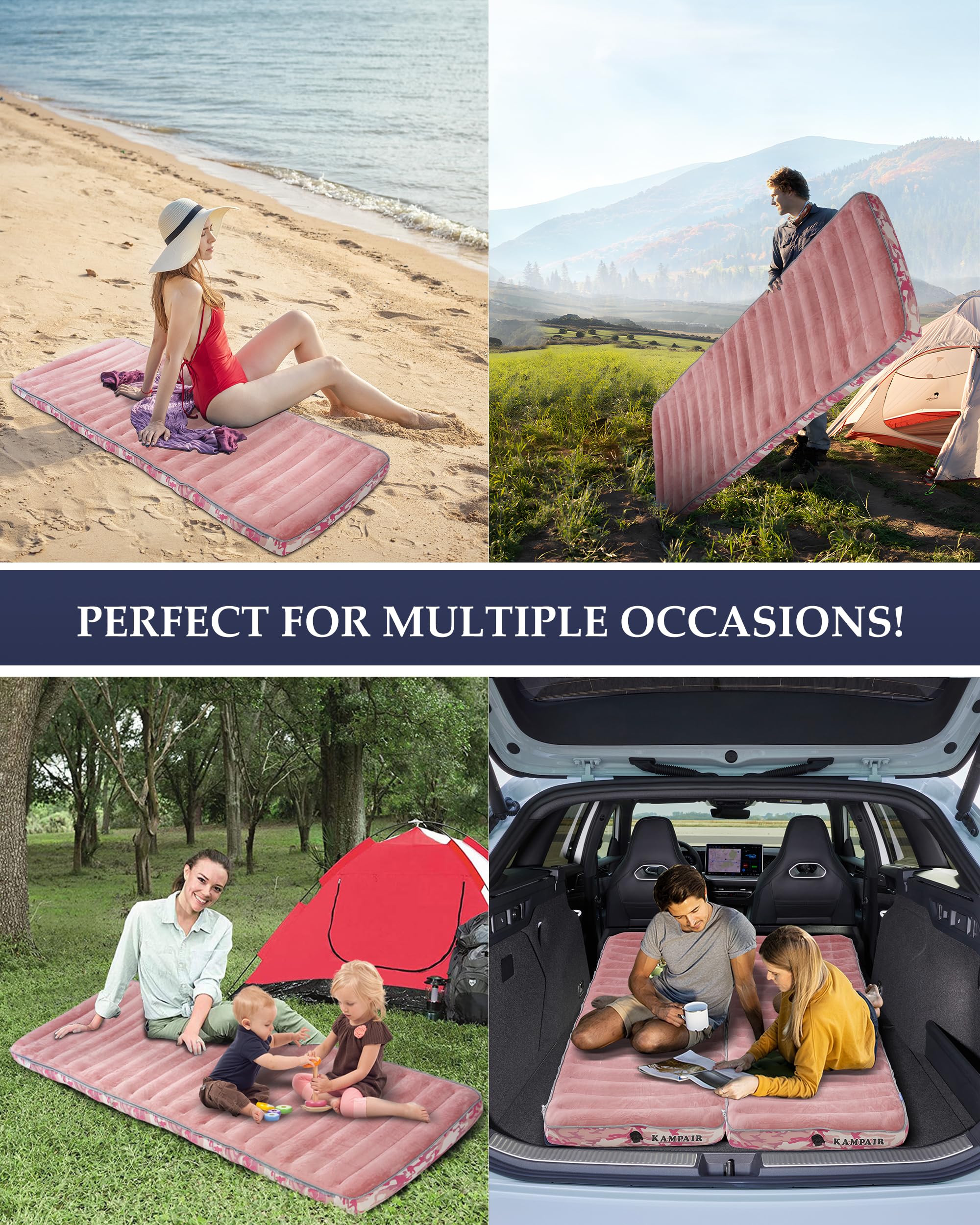 Kampair sleeping pad eco-friendly materials highlight recyclable fabric and lower impact.
