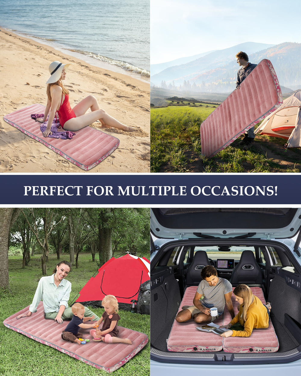 Kampair sleeping pad eco-friendly materials highlight recyclable fabric and lower impact.