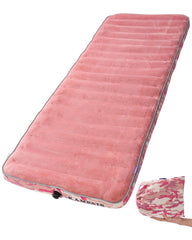 Kampair sleeping pad velvet-top close-up shows skin-friendly softness for cozy comfort.