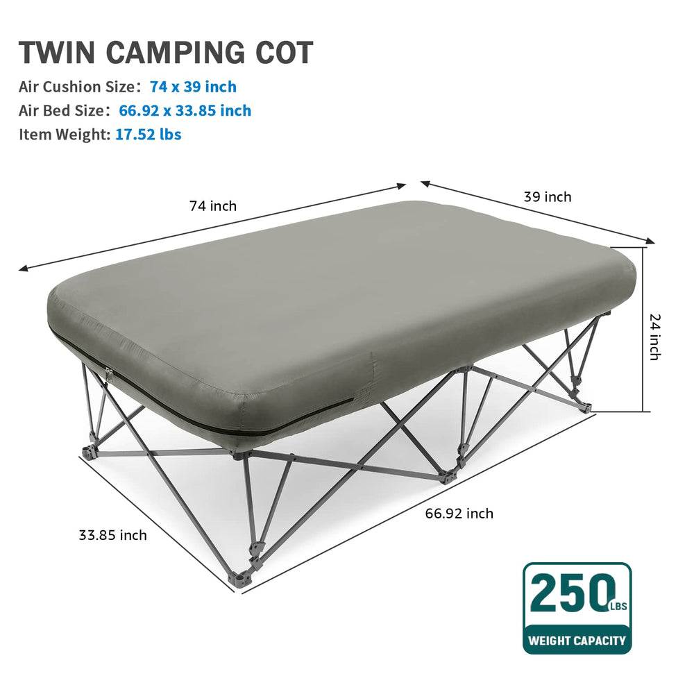 KAMPKEEPER air mattress design reduces noise during entry and exit.