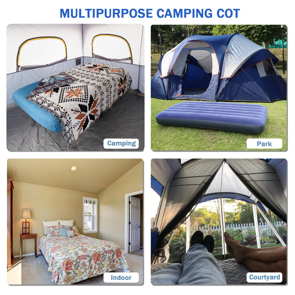 KAMPKEEPER anti-rust steel frame provides sturdy support with quiet entry.