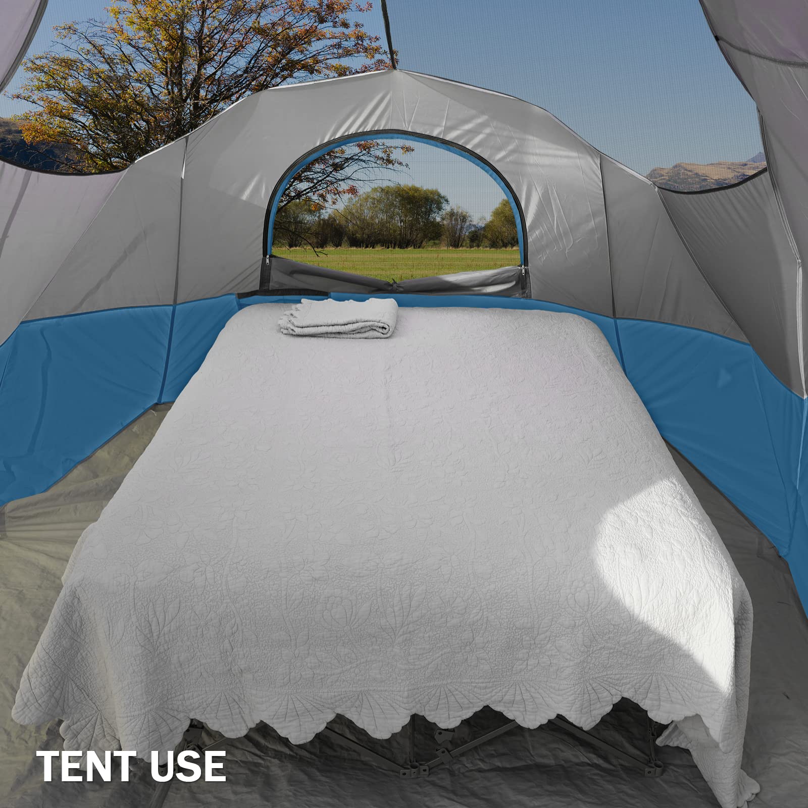 KAMPKEEPER camping cot assembly frame shows rust-proof steel for stable sleep.