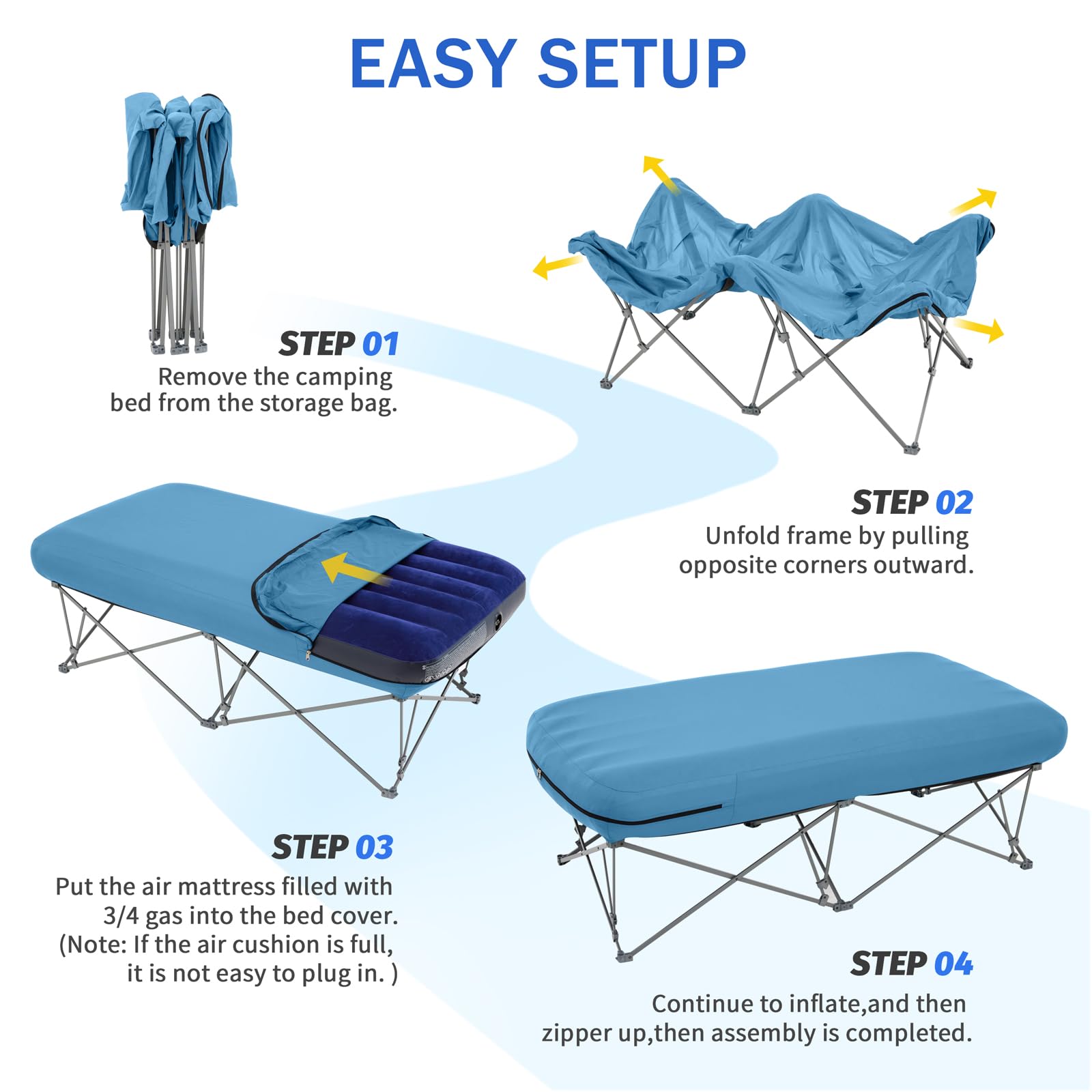 KAMPKEEPER camping cot carry bag enables easy portability for trips.
