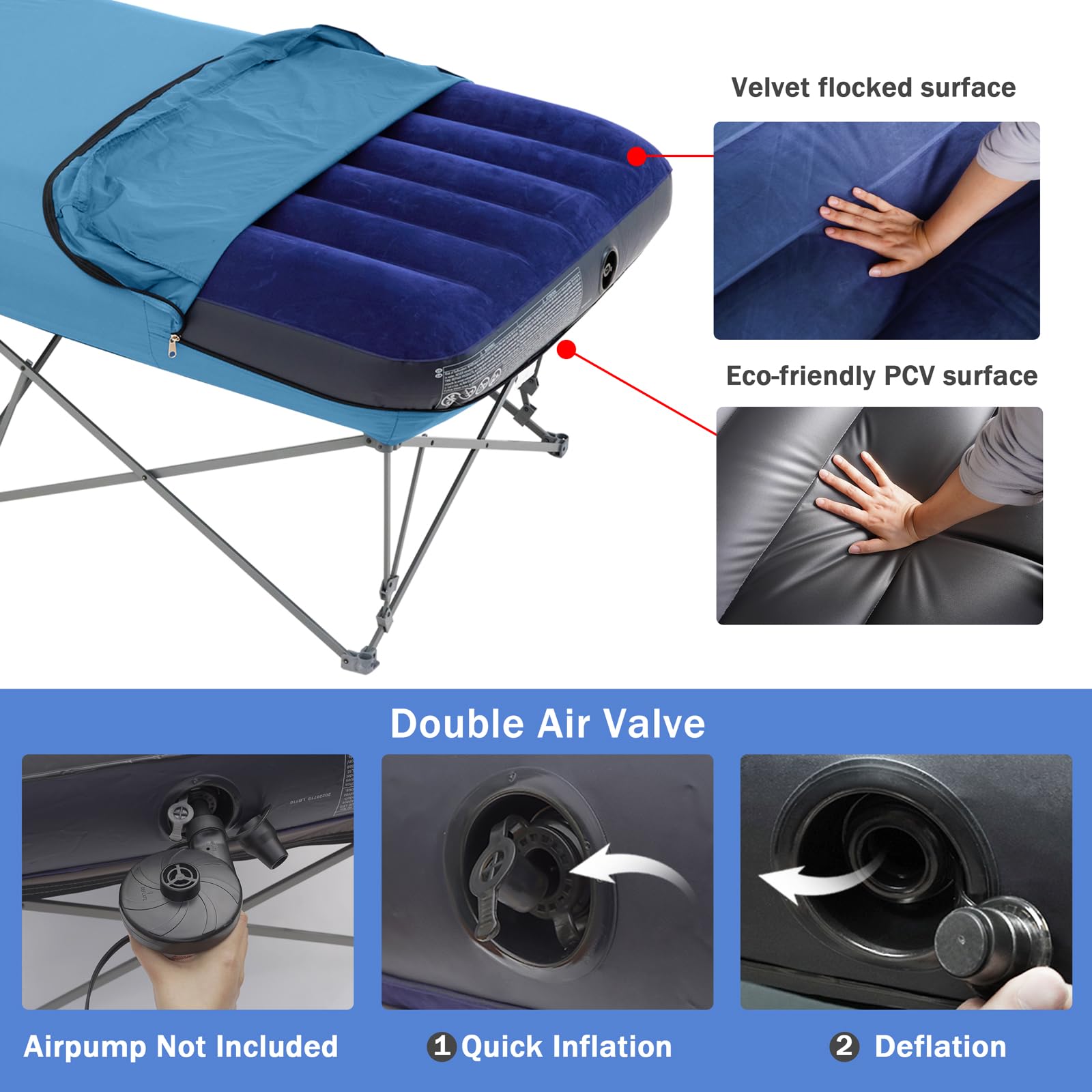 KAMPKEEPER durable edge support keeps you comfortable along the sides.