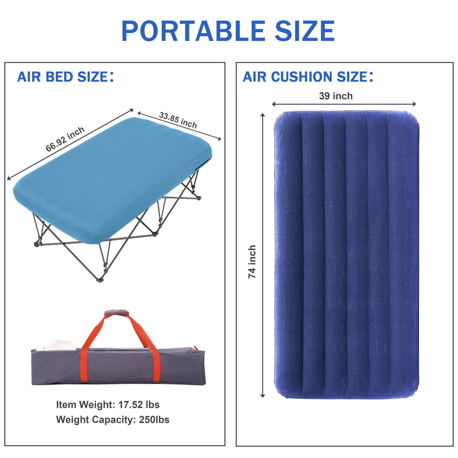 KAMPKEEPER camping cot suitable for indoors or outdoors, great for guests.