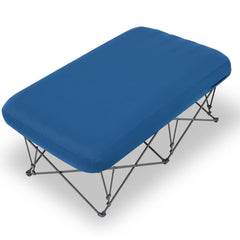 KAMPKEEPER camping cot with inflatable air mattress for comfortable outdoor sleep.
