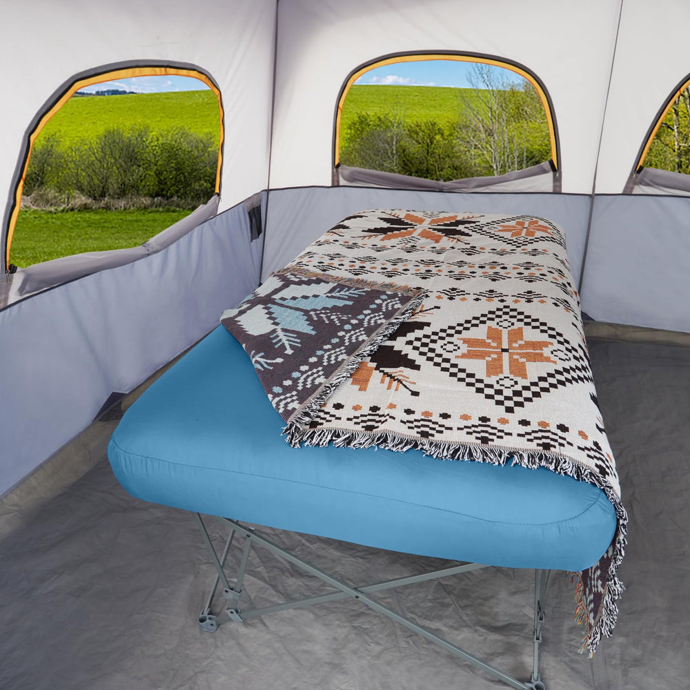 KAMPKEEPER camping cot inflatable mattress supports restful sleep at campsites and cabins.