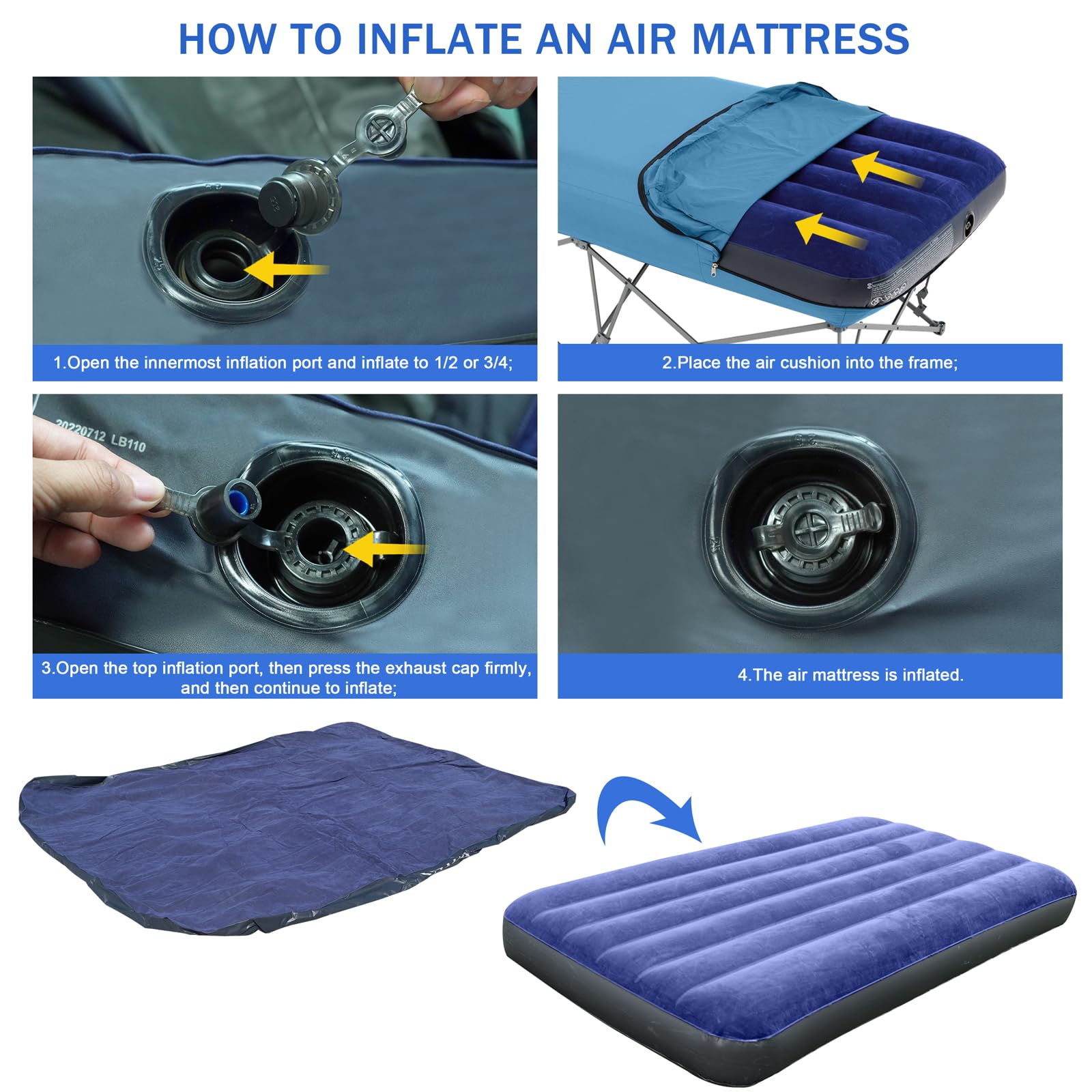 KAMPKEEPER twin air bed design reduces motion noise during sleep adjustments.
