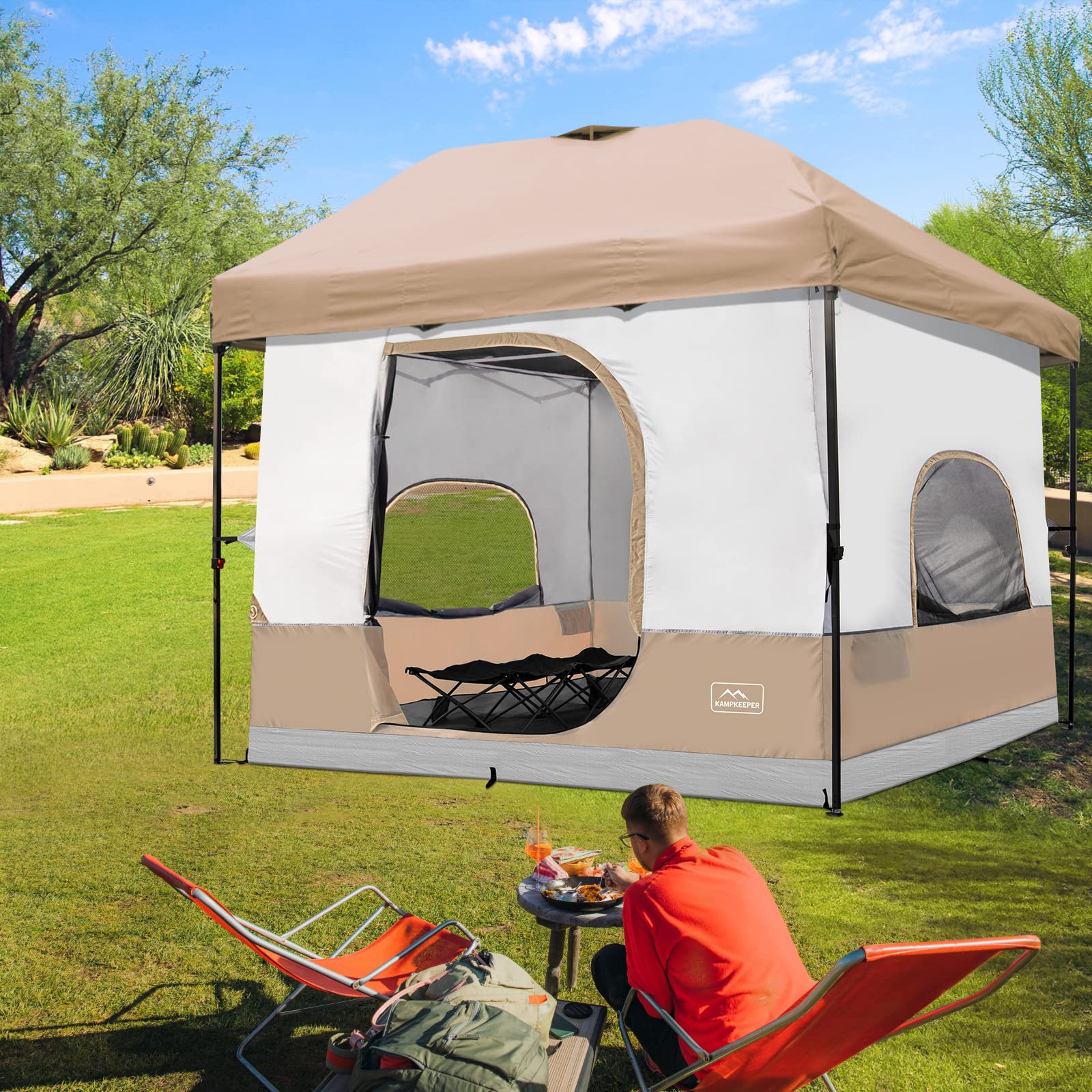 KAMPKEEPER camping inner tent ventilated roof detail enables cool airflow