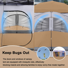 KAMPKEEPER canopy side tent mesh-ventilation facilitates airflow and bug-free interior.