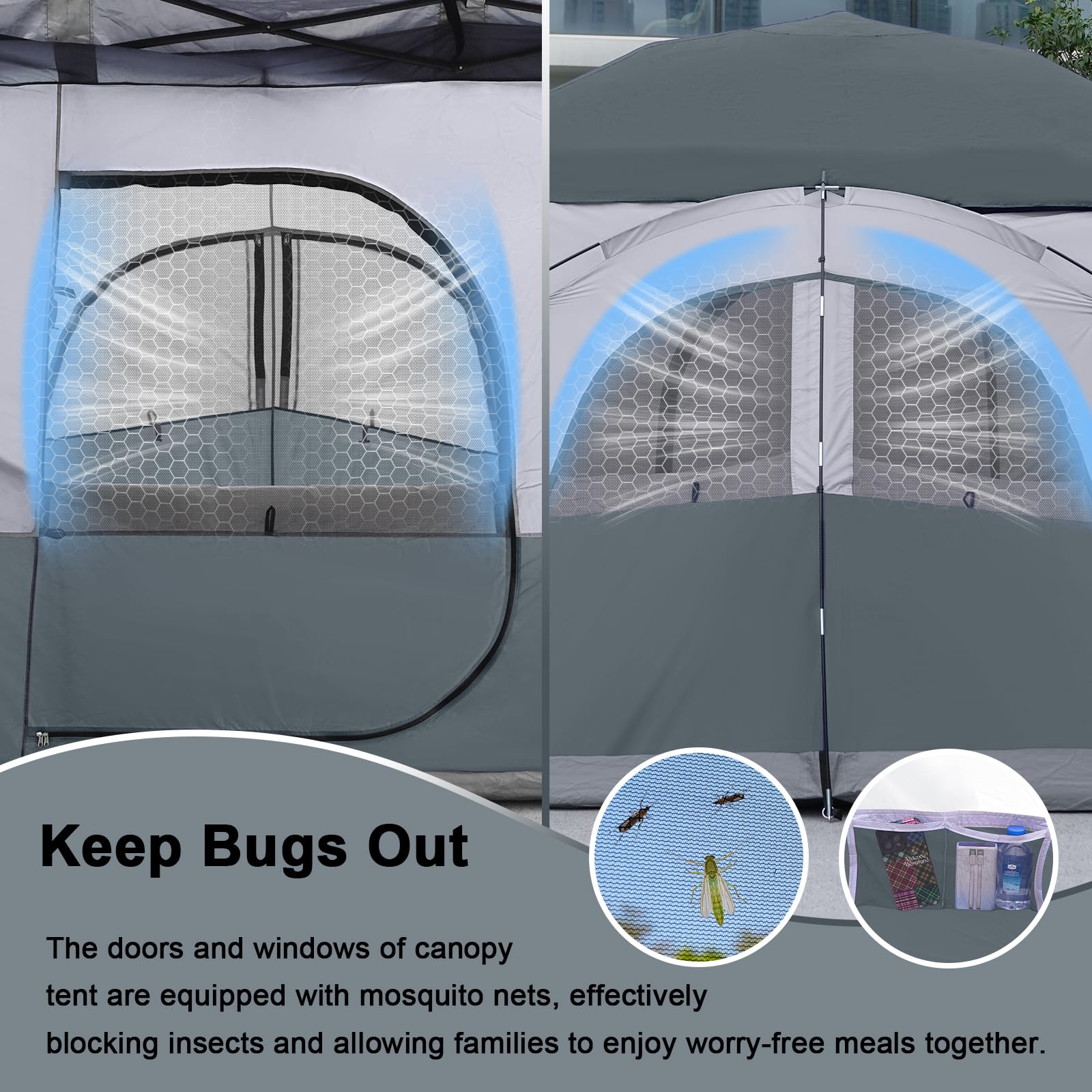 KAMPKEEPER canopy side tent stakes secure shelter outdoors