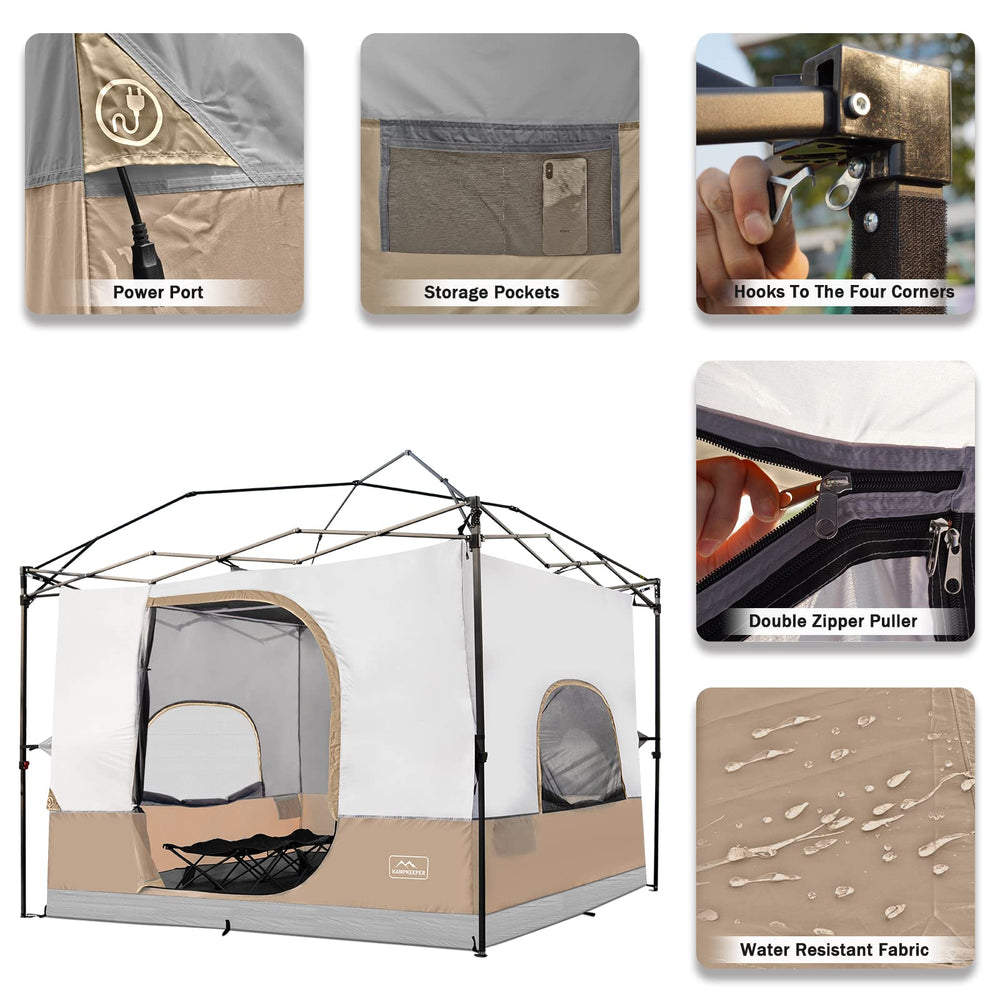 KAMPKEEPER inner tent water-bug-proof tub floor offers clean, dry camping