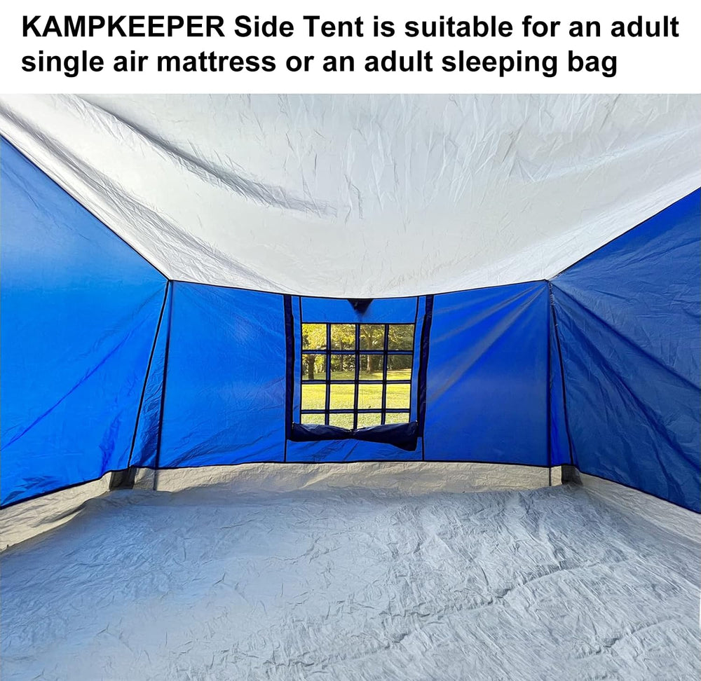 KAMPKEEPER Side Tent durable fabric panel highlights 300D waterproof, scent-free design