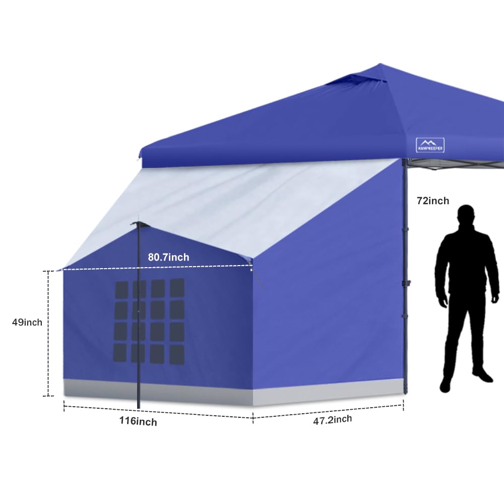 KAMPKEEPER Side Tent front-door view with screen entry and airflow