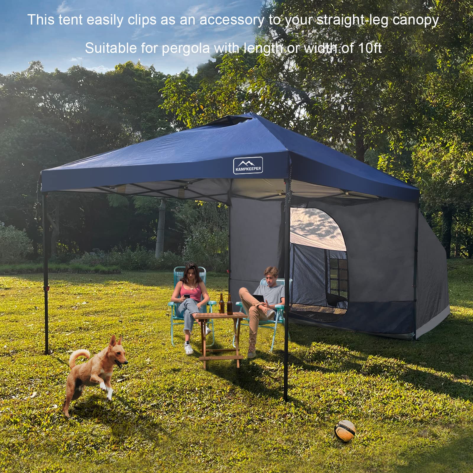 KAMPKEEPER Side Tent supports outdoor gatherings with added shade and privacy.