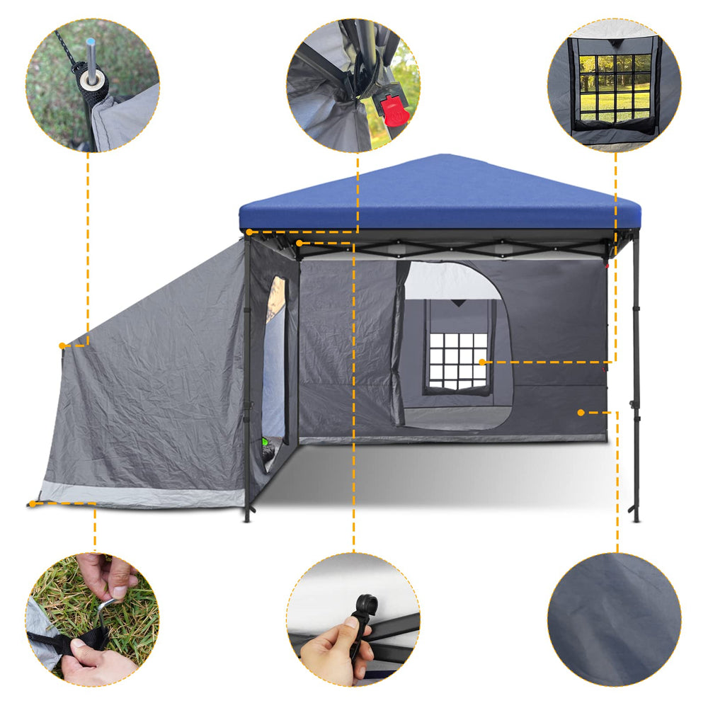 KAMPKEEPER Side Tent fabric is waterproof and durable 300D polyester.