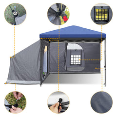 KAMPKEEPER Side Tent fabric is waterproof and durable 300D polyester.