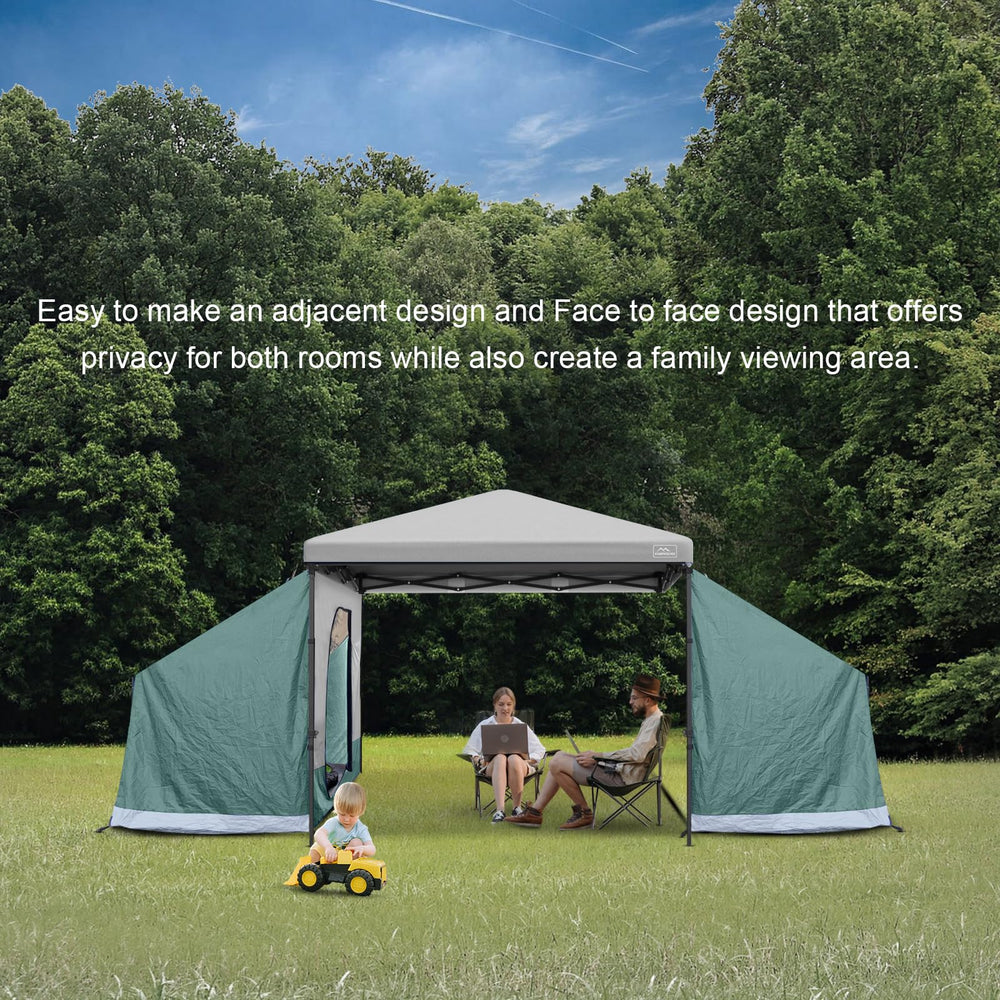 KAMPKEEPER Side Tent yard-setup shows family-friendly space for casual camping.