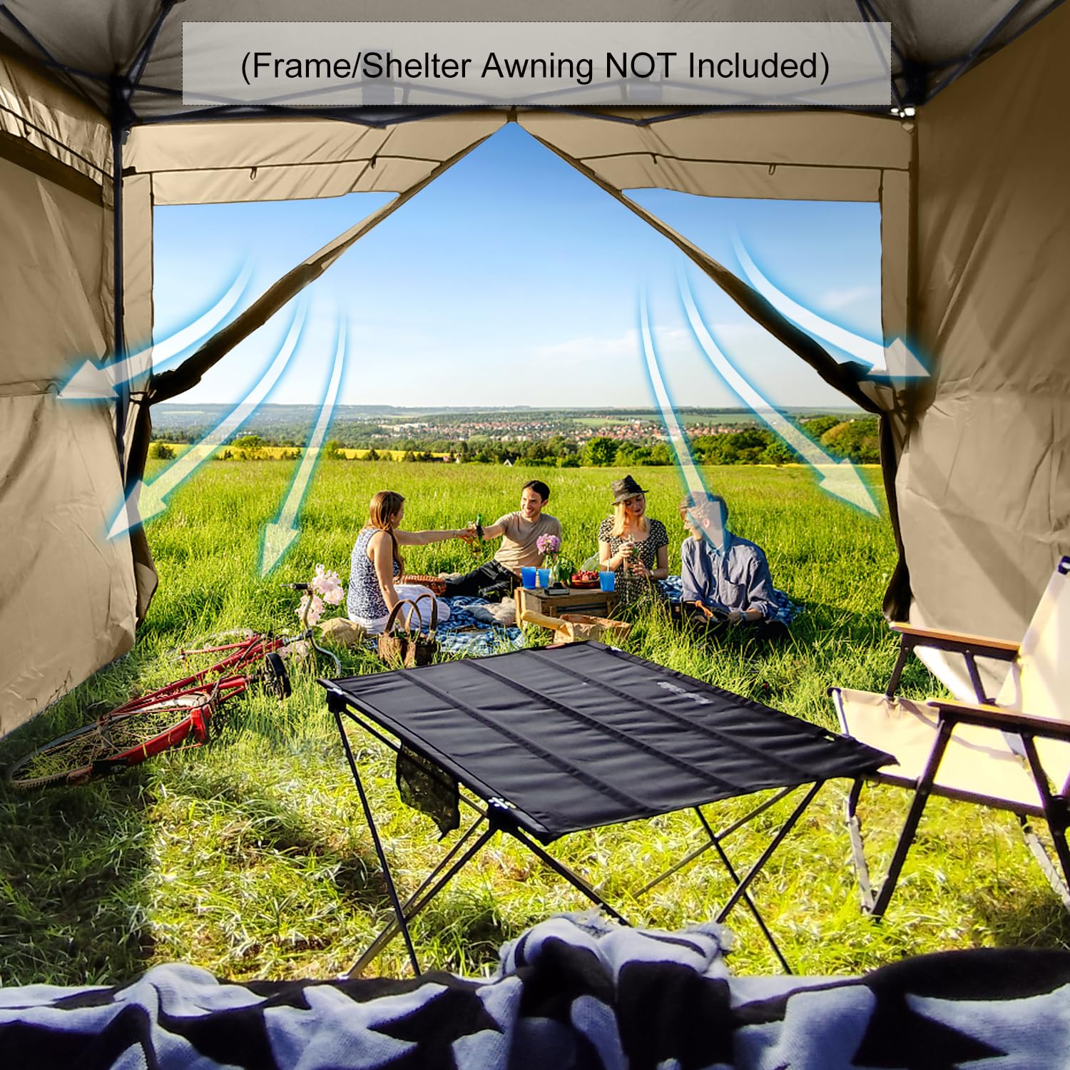 KampKeeper sidewalls assembly shows modular setup for complete canopy enclosure.