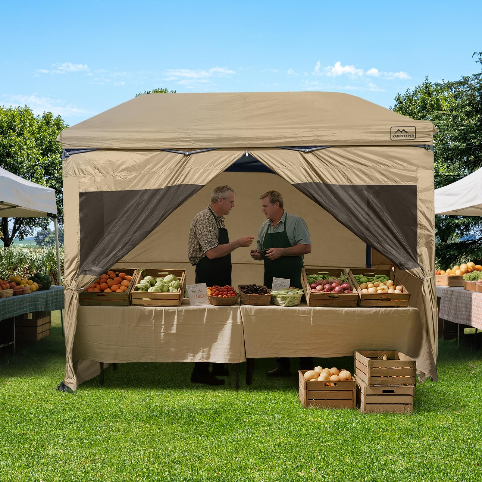 KampKeeper UNP camping cube attachment demonstrates tool-free upgrade for outdoor shelter.