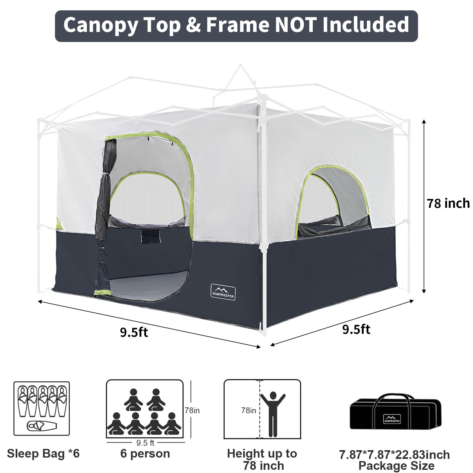 KAMPKEEPER ventilated roof and large screened windows for airflow