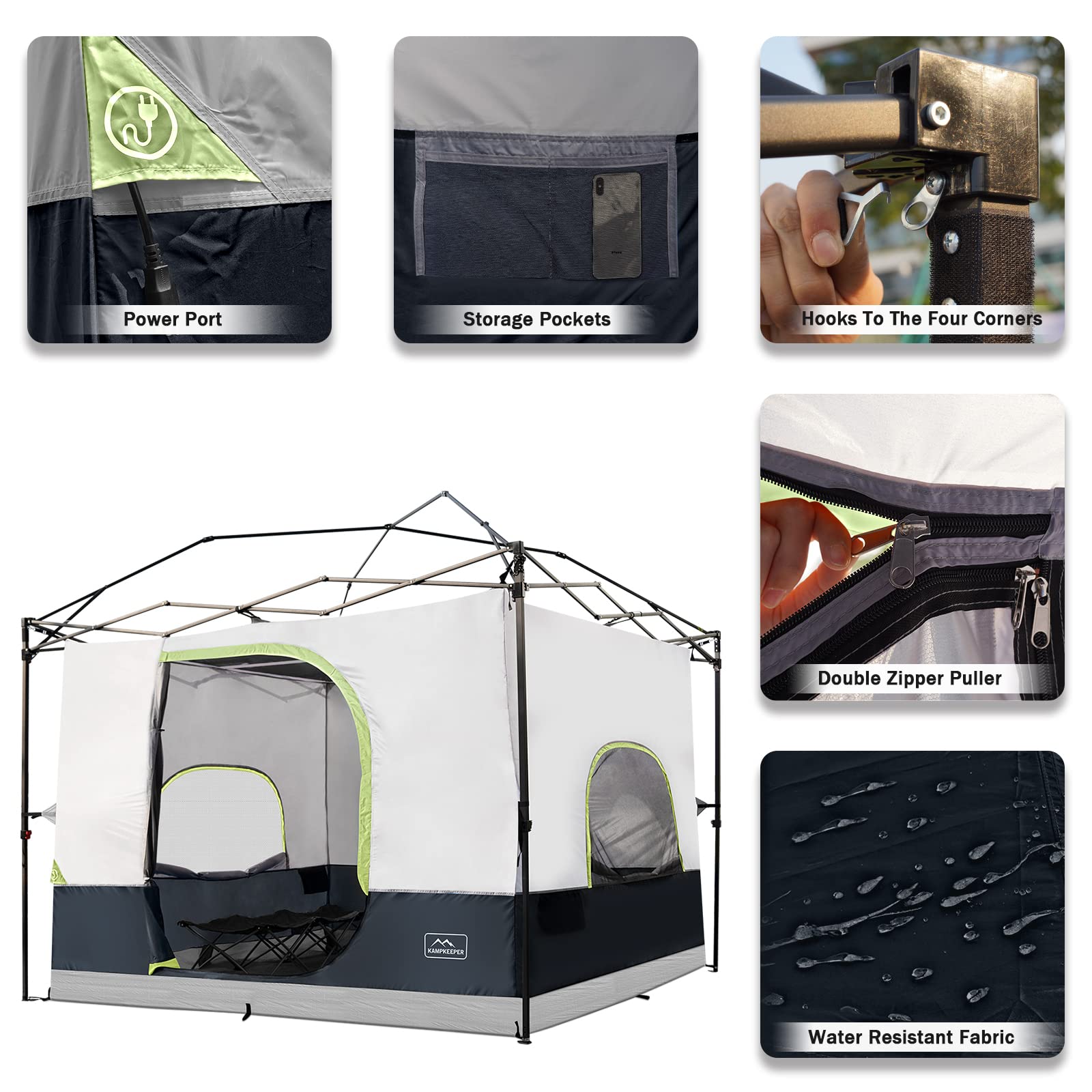 KAMPKEEPER water-bug-proof tub floor protecting feet and gear