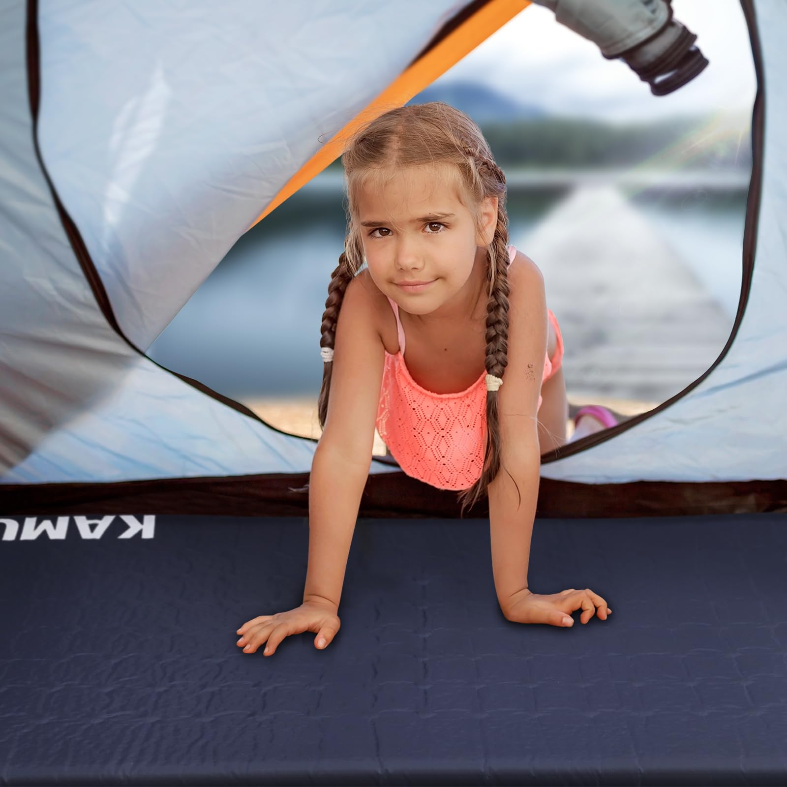 Kamui self-inflating sleeping pad durable 190T polyester for long-term use