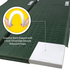 KAMUI sleeping pad-storage-sack-and-bands demonstrates simple packing for trips.