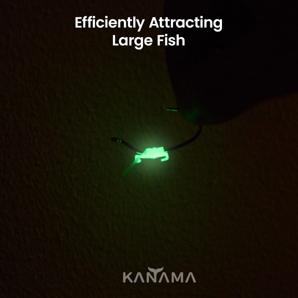 KANAMA Luminous Live Shrimp Hooks curved design preserves natural shrimp movement
