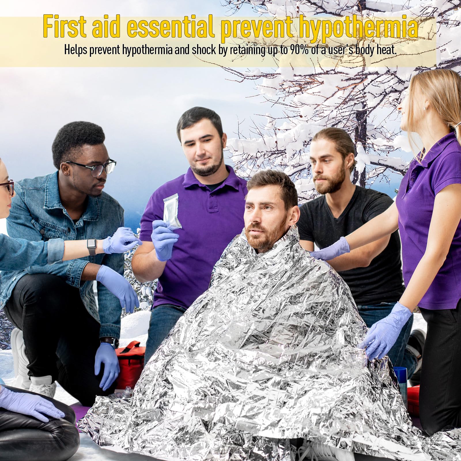 Kanayu emergency foil blanket bulk packaging reveals 100 individually wrapped blankets