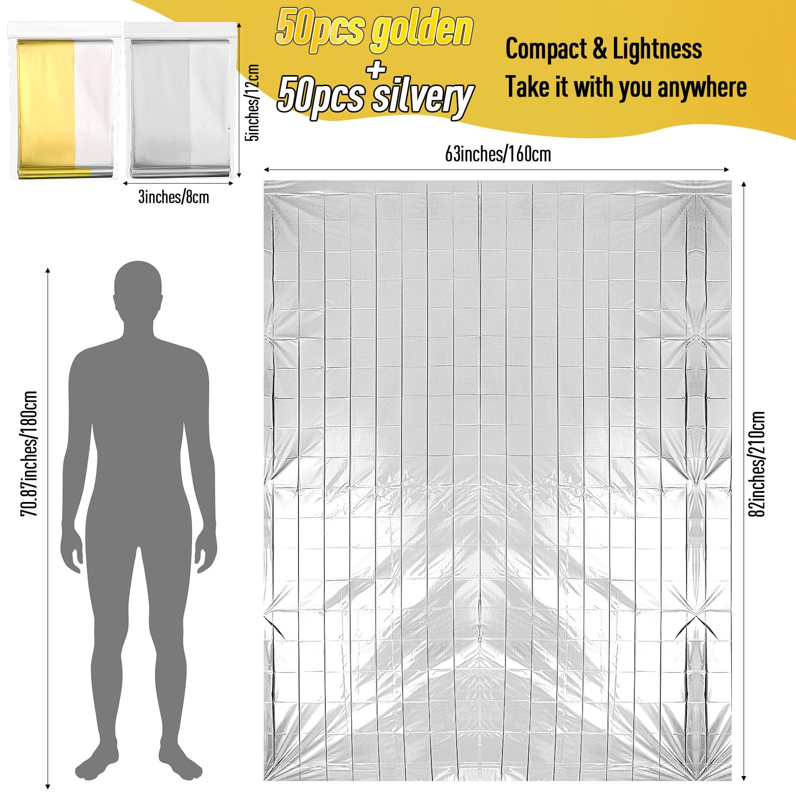 Kanayu emergency foil blanket gold variant highlights bright warmth for outdoor use