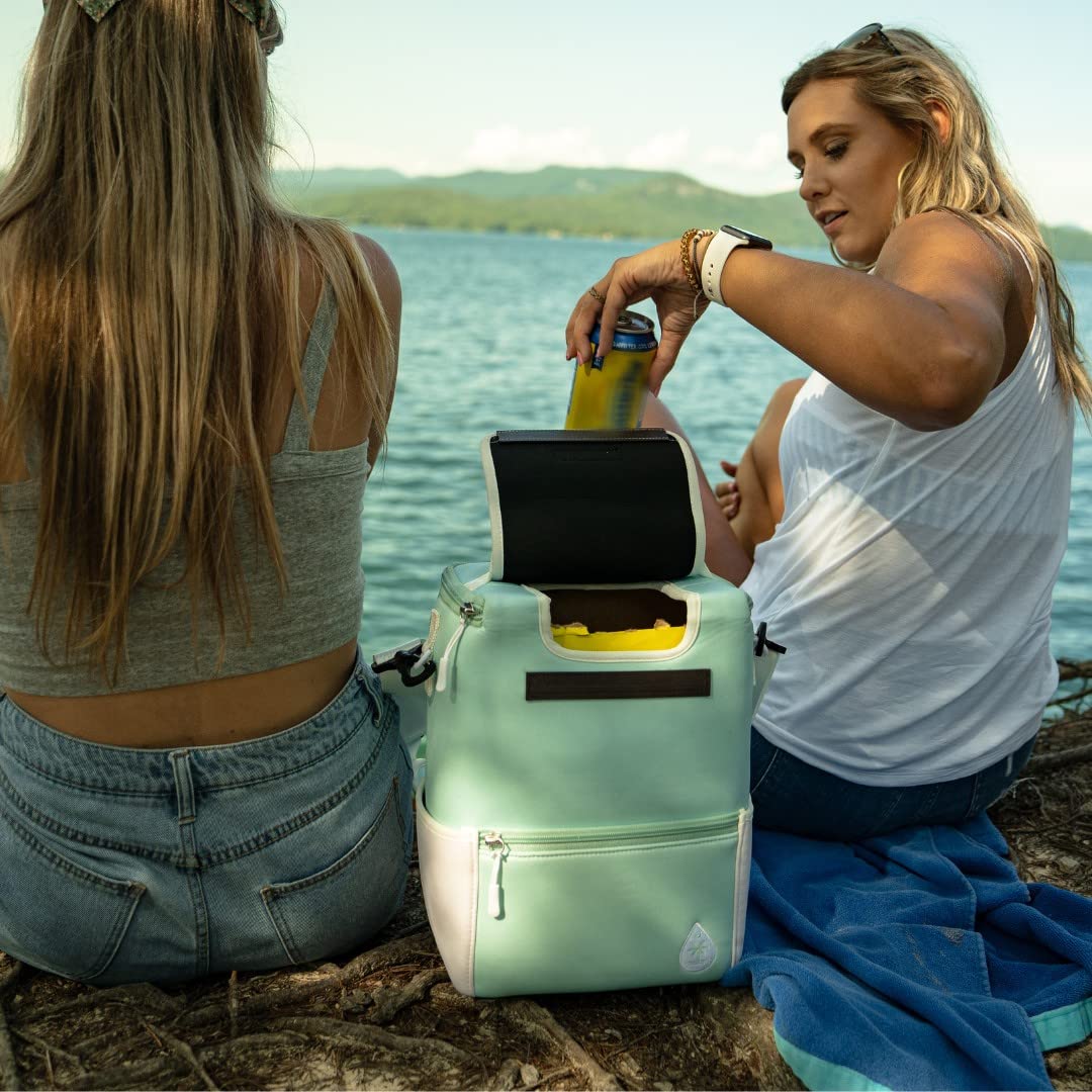 Kanga Breeze cooler bag open pouch demonstrates easy access to drinks.